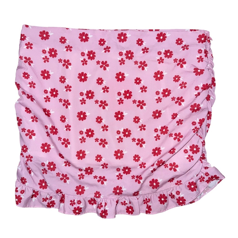 💙💖‎ NWT Skinny Dip Pink Floral Ruffle Mini Skirt Coquette Y2K Cottagecore